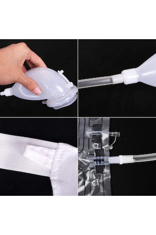 Erkekler İçin Portatif Idrar Toplama Torbası Seti Konforlu Idrar Külodu 1000ml/2000ml Torbalı Tek Ebat