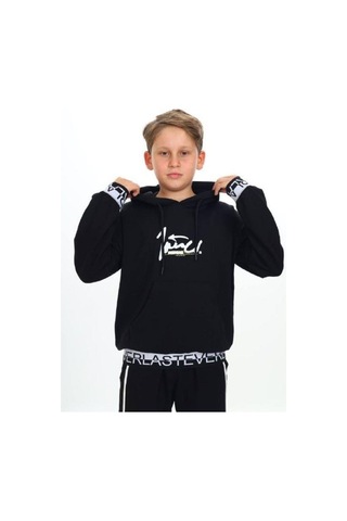 Çocuk Kapüşonlu Kind Yazılı Sweatshirt-14820 Siyah