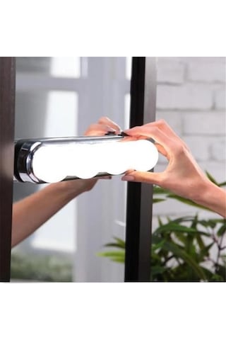 Kablosuz Parlak Banyo Stüdyo Makyaj Aynası Işığı Pilli Vantuzlu Taşınabilir 4 Led Ampul 5468