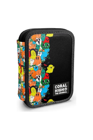 Coral High İki Katlı Düzenleyici Kalem Kutusu - Siyah Hayaletler, Erkek Çocuk, Siyah Hayaletler Siyah - Çok Renkli