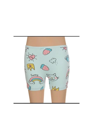 3'lü Kız Çocuk Boxer Desenli Karışık Desen-gümüş 3072 Çok Renkli
