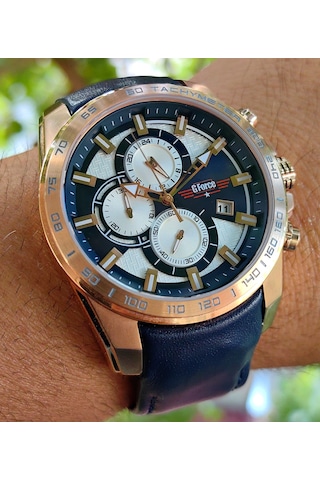 G-force Js15 Orjinal Miyota Mekanizma Spor Lacivert Erkek Kronograf Kol Saati Lüks Kutulu Rose Gold