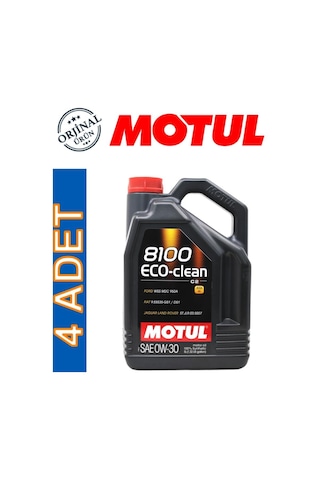 Motul 8100 Eco-Clean 0W-30 C2 Motor Yağı 4 x 5 L