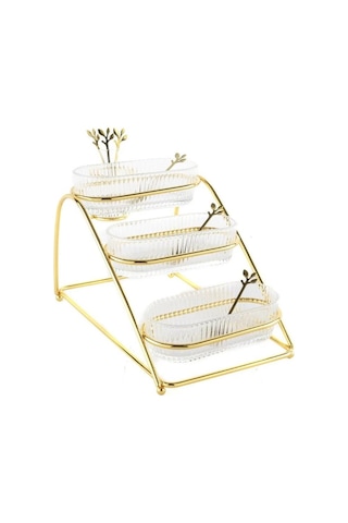 Mikasa Moor Gold 3 Katlı Metal Cam Servis 31x19x20cm P350.824176 Gold