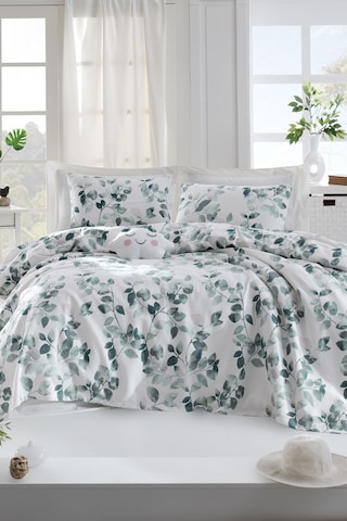 Enlora Home Baskılı Pike Takımı Tek Kişilik Sabine Yeşil