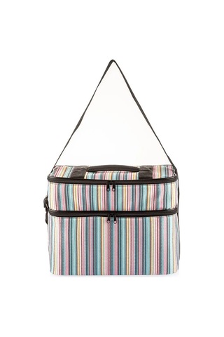 Ns Reliable Kamp Piknik Termal Soğutucu Yalıtımlı Buzluk Termos Çanta 2 Li Set - 960 Çizgi Desenli Çok Renkli