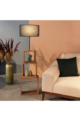 Homing Kumaş Başlıklı Modern Raflı Lambader Ayd-2901