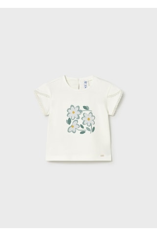 Mayoral Kız Bebek Baskılı Tshirt Krem