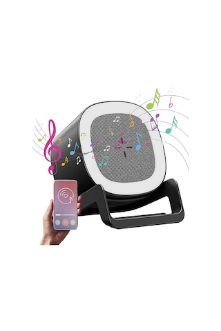 Microcase AL4385 4in1 Kablosuz Şarj Bluetooth Hoparlör Telefon Standı Siyah