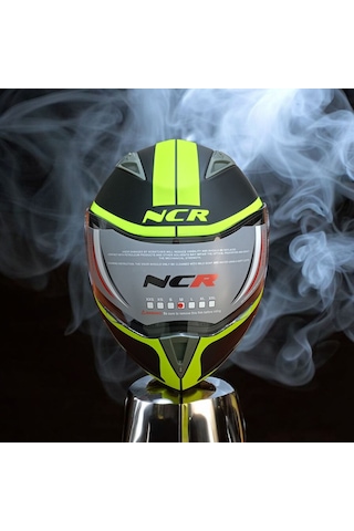 Ncr-158 Çene Açılır Gözlüklü E-ce Belgeli Kask Sarı