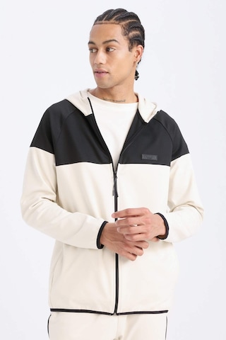 DeFactoFit Standart Fit Kapüşonlu Skuba Dalgıç Kumaş Sporcu Fermuarlı Sweatshirt D7363AX25SPBG721