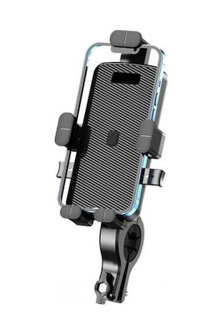 Polham Otomatik Kilit Sistemli Sarsılmaz Düşmez Gidon Uyumlu Bisiklet, Motosiklet Telefon Tutucu