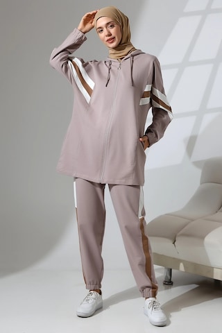 Kadın Mevsimlik Penye Alt Üst Spor Ve Rahat Ikili Tunik Pantolon Şık Tesettür Takım Taş