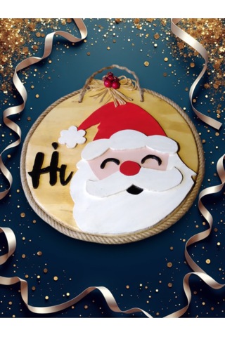 Yılbaşı Süsü El Yapımı Ahşap Kapı Ve Duvar Süsü Yılbaşı Hediyesi