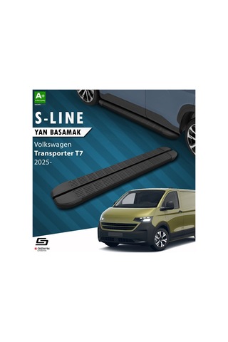 S-dizayn Volkswagen Transporter T7 Kısa Şase S-line Siyah Yan Basamak 223 Cm 2025 Üzeri A+ Kalite