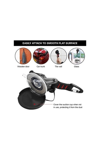 Pazly Kamp & Seyahat İçin 4'lü Vakumlu Askı Kancası - Havlu, Çadır, Tente Asma Siyah-kırmızı Siyah - Kırmızı