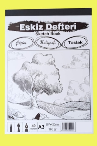 A3 Eskiz Defteri Karakalem Defteri, Kaligrafi