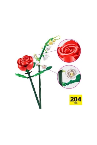 Max Uzun Yapı Blok Setli Çiçekler Gül Ve Zambak - Lütfen Dikkat 1 Adet Top Paket Gönderiliyor ..