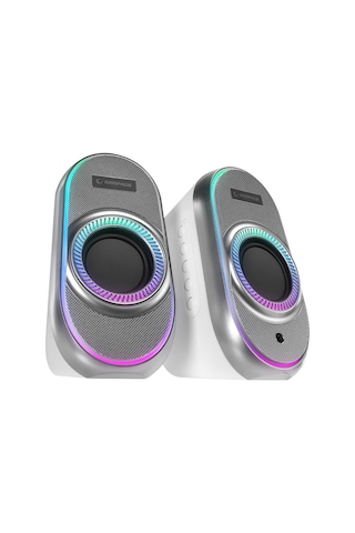 Rampage Rms-x3 2.0 6w Bluetooth Özellikli Beyaz Multimedia Rgb Işıklı Gaming Usb Speaker