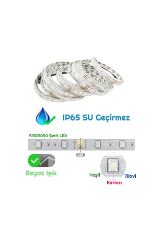 Exeo Wifi Rgb 3 Çipli Şerit Led Işık Silikonlu Su Geçirmez 5 Mt