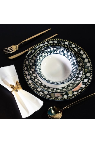 Miss Betty Bird 24 Parça 6 Kişilik Porselen Yemek Takımı Renkli