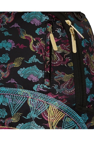 Sprayground Embroıdered Dragons Dlx Sırt Çantası, Su Geçirmez Suni Deri, Laptop Ve Gözlük Bölmeli Çok Renkli