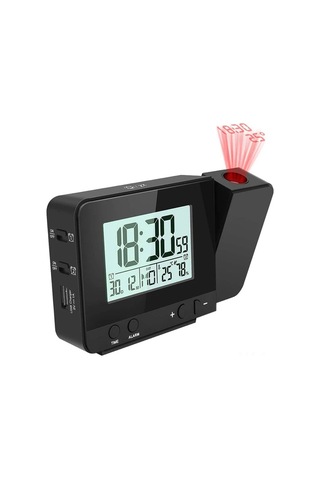 Youtek Siyah Odalar İçin Dijital Projeksiyon Alarm Saati - 180 Projeksiyon, Usb Şarj, Led Ekran, İki Alarm Ve Uyku Fonksiyonu