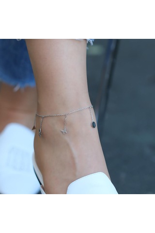 Şans Figürlü Gümüş Halhal Gümüş