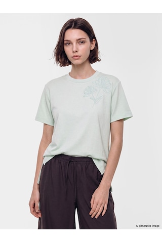 Lcw Modest Yeşil Soft Touch Nakışlı Bluz