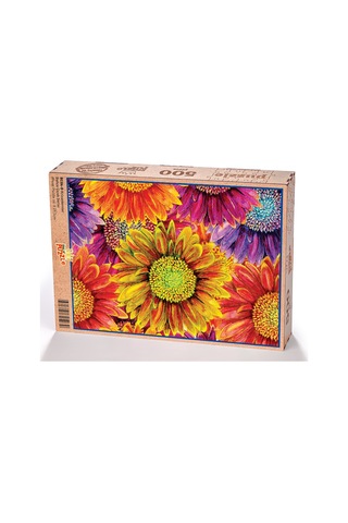 King Of Puzzle Krizantemler Ahşap Puzzle 500 Parça
