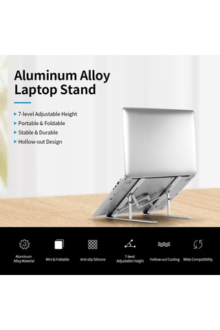 Didadodo 7 Seviyeli Farklı Renklerde Ayarlanabilir Taşınabilir Dizüstü Bilgisayar Standı - Ergonomik, Kaymaz Ve Soğutmalı