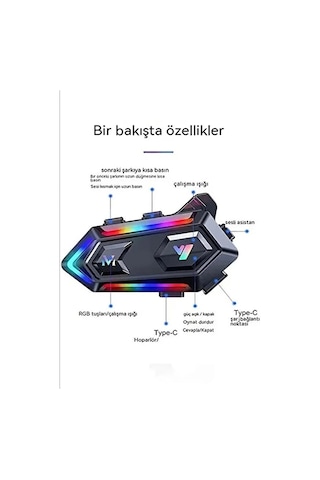 V20 Motor Kurye Kask Kulaklık Rgb Modlu Bluetooth Motosiklet Kulaklık 5.3 Bluetooth Intercom