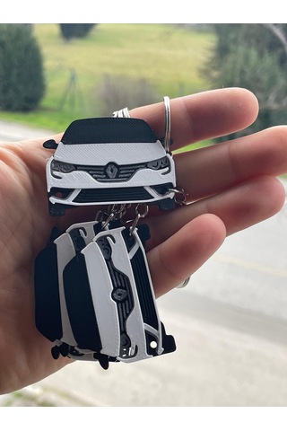 Renault Magane 4 Tasarımlı Oto Anahtarlık Beyaz