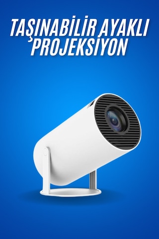 Sinema Projektörü Android Hdmı Usb Wifi Ses Çıkışlı Ayaklı Projeksiyon Taşınabilir