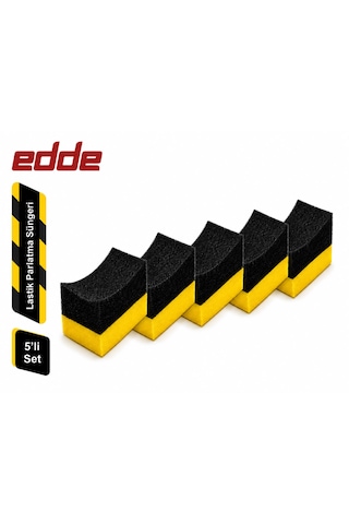 Edde Araba Araç Oto 5'li Lastik Parlatma Süngeri Parlatıcı Sünger 5 Adet Set Oto Detailing