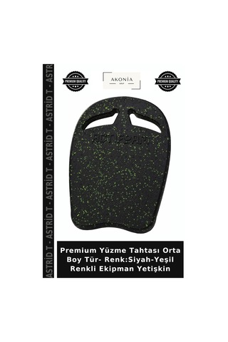Premium Yüzme Tahtası Orta Boy Tür- Renk:siyah-yeşil Renkli Ekipman Yetişkin Siyah - Yeşil