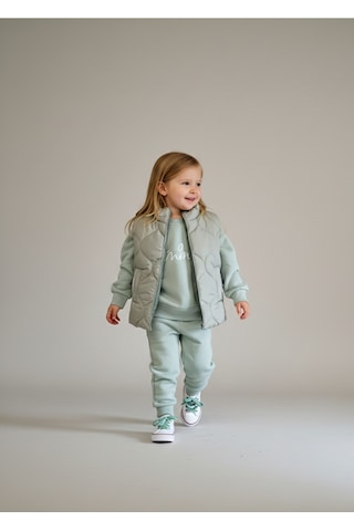 Yelekli Kız Çocuk 3'lü Takım Yeşil