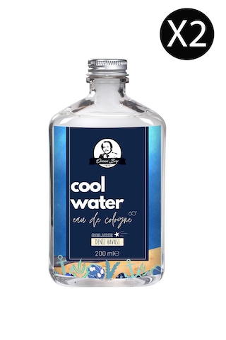 Deluxe Seri Cool Water Kolonyası Parfümlü Okyanus Buz Ice Kokulu Kolonya 200 Ml X 2 Cam Şişe