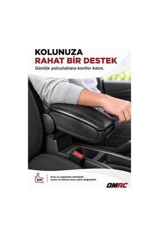 Hyundai İ10 2 2013-2019 Uyumlu Kolçak Kol Dayama Siyah Suni Deri Araca Özel