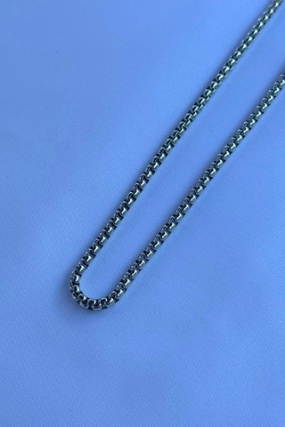 El İşçiliği Paslanmaz Çelik Zincir Erkek Kolye Metalik Gri Siyah