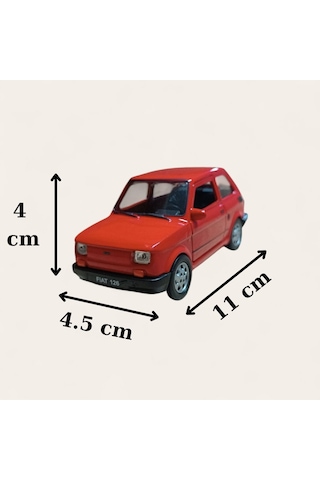 Nostaljik Metal Çek Bırak Kırmızı Fiat 126 Araba Kapılar Açılır Diğer