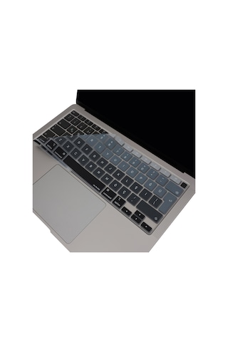 Apple Uyumlu MacBook Air 13 İnç Türkçe Q Ombre Silikon Klavye Koruyucu A2337 M1 A2179 Yıkanabilir İnce Lacivert Mavi