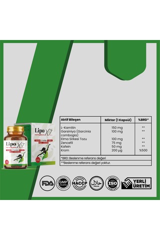 Lipox-7 Food Supplemet 30 Kapsül Aromasız