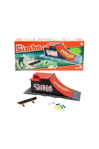 Simba, 103304653, Parmak Kaykayı Extreme Rampa Oyun Alanı, Özel Motifli Kaykay, 8 Yedek Tekerlek, Aksesuarlı Açık Bej