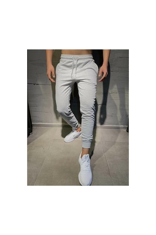 Tarzsokak Relax Family Xf Erkek Yazlık Gri Eşofman Altı Jogger Dar Paça Pamuklu Slim Fit Rlx044513