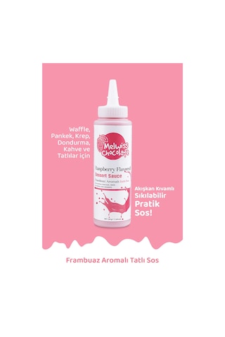 Melwiss Chocolate Frambuaz Aromalı Çikolata Sosu - Waffle Pankek Sosu 330 G