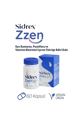 Sidrex Zzen Passiflora Valerian ve Sarı Kantaron İçeren Takviye Edici Gıda 60 Kapsül