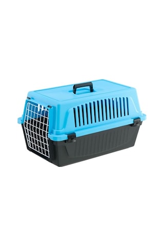 Ferplast Taşıma Kutusu Kedi, Köpek Taşıma Kutusu, 8 Kg'a Kadar Küçük Köpek Ve Kediler, Kapı Plastik Demir, Havalandırma Delikleri, 37 X 58 X Y 32 Cm, Sert Kabuklu Taşıma Kabı Atlas 20 El, Açık Mavi Enerji Sınıfı A+
