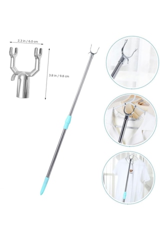 1,5 metre Teleskopik Mağaza, Tekstil Yeşil Askı Sopası 1,5metre Uzunlukta