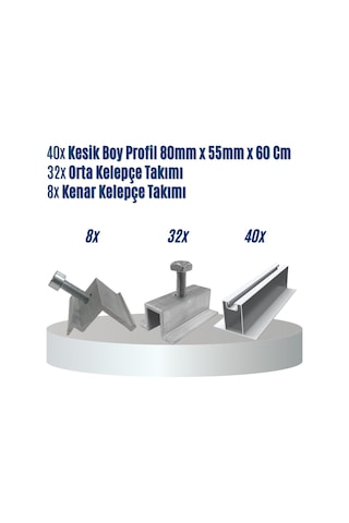 16 Panelli Trapez - Sandviç - Ahşap Çatı Üzeri Solar Montaj Seti